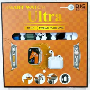 Ultra-2 12+1 Smart Watch with Earbuds and 10 different straps